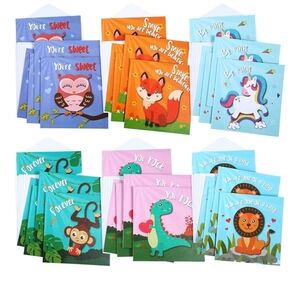 (30) Kids' Valentine's Day Cards School Classroom Woodland Animals Word Search